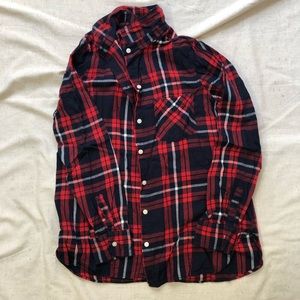 Old navy red and navy plaid shirt large